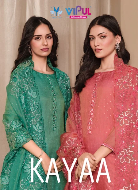 Kaaya By Vipul Burberry Gold Designer Salwar Suit Wholesale Online
